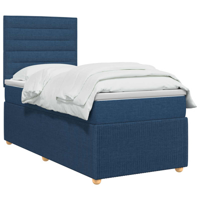 Łóżko z box spring LED z materacem niebieski 90 x 190 cm
