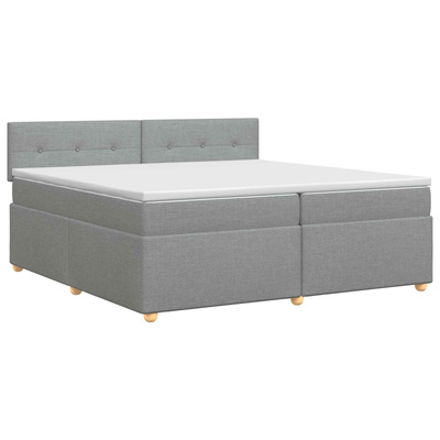 Łóżko kontynentalne z materacem jasnoszary 200 x 200 cm tkanina