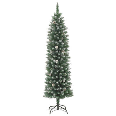 Sztuczna, wąska choinka ze stojakiem, 210 cm, PVC