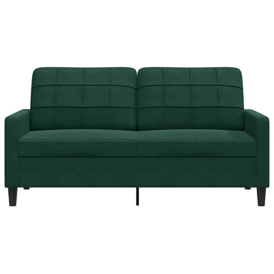 Sofa 2-osobowa, ciemnozielona, 140 cm, tapicerowana aksamitem