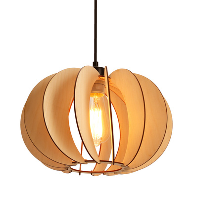 eco 2 lampa wisząca 1x40 E27 abażur drewniany