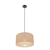 SHANTI lampa wisząca czarny 1x40W E27 abażur beżowy  31-38685