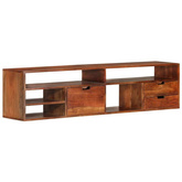 vidaXL Szafka pod TV, 140x30x35 cm, lite drewno akacjowe