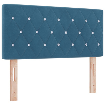 Łóżko ottoman z materacem Ciemnoniebieski 90 x 190 cm Welur