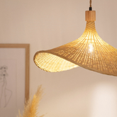 Lampa Wisząca Boho Kapelusz z Bambusa Abruzzo Isabella 40cm E27