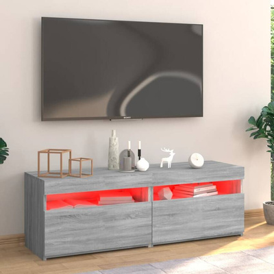 Szafka pod TV z LED, szary dąb sonoma, 120x35x40 cm vidaXL
