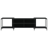 vidaXL Szafka pod TV, czarna, 203x37x50 cm, materiał drewnopochodny