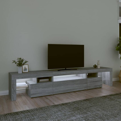 vidaXL Szafka pod TV z oświetleniem LED szary dąb sonoma 215x36,5x40cm