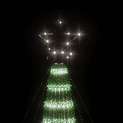 vidaXL Stożkowa choinka z lampek, 275 zimnych białych LED, 180 cm