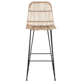 Stołek barowy 2 szt. naturalny 44 x 55 x 109 cm Rattan i Stal