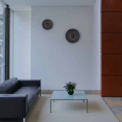 Kinkiet Nowoczesny Czarny okrągły 45cm 12W Abruzzo Orzo