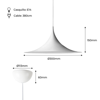 Lampa Wisząca Skandynawska Biała E14 Abruzzo Oslo