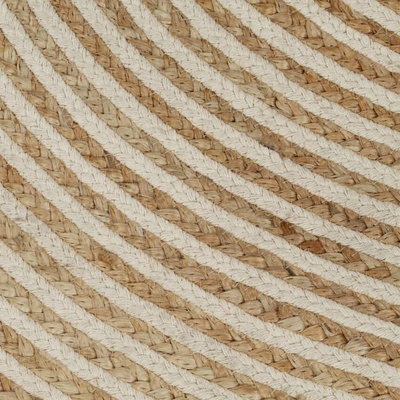 vidaXL Dywanik ręcznie wykonany z juty, spiralny wzór, biały, 150 cm