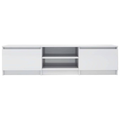vidaXL Szafka pod TV, wysoki połysk, biała, 140x40x35,5 cm