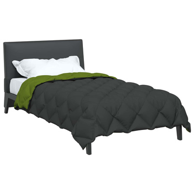 Zimowa Kołdra Zielony i Antracyt 140 x 220 cm Mikrofibra