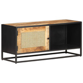 vidaXL Szafka pod TV, 90x30x40 cm, drewno mango i naturalna trzcina
