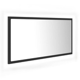 vidaXL Lustro łazienkowe z LED, szare, 90x8,5x37 cm, akryl