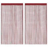 Zasłony sznurkowe, 2 sztuki, 140 x 250 cm, burgundowe