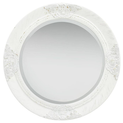 vidaXL Lustro ścienne w stylu barokowym, 50 cm, białe