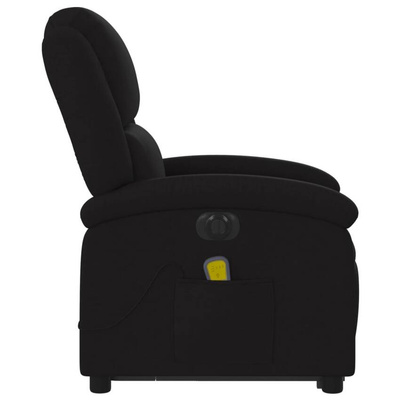 vidaXL Podnoszony fotel masujący, elektryczny, rozkładany, czarny