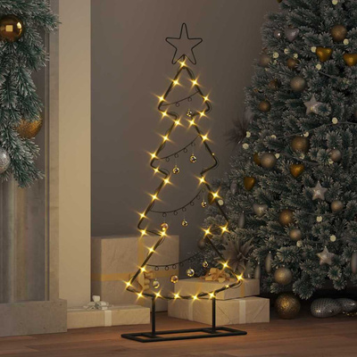 Metalowa choinka świąteczna z podstawą Czarny 90,5 cm Stal