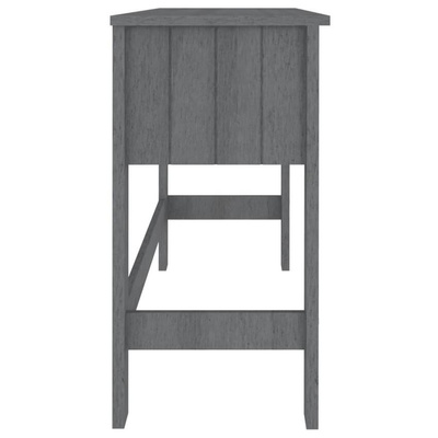 vidaXL Biurko HAMAR, ciemnoszare, 110x40x75 cm, lite drewno sosnowe