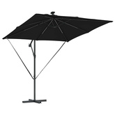 Parasol plażowy Czarny 249 x 249 x 250 cm Poliester i aluminium