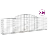 Kosze gabionowe, 20 szt., 300x30x80/100cm, galwanizowane żelazo