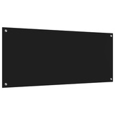 Panel kuchenny Czarny 120 x 50 cm szkło hartowane