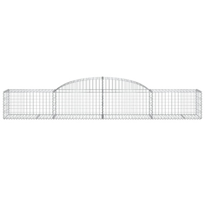 Kosze gabionowe, 8 szt, 300x50x40/60 cm, galwanizowane żelazo