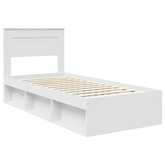 Ramka łóżka Gładki Biały 75 x 190 cm Lite drewno sosnowe
