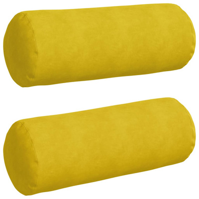 Poduszki Wałkowe 2 pcs Żółty ? 25 x 70 cm Tkanina sztruksowa