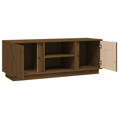 Szafka pod TV, miodowy brąz, 110x35x40,5cm, lite drewno sosnowe vidaXL