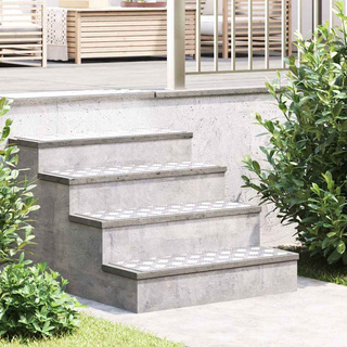 Stopień Prostokątny 4 pcs Srebrny 75 x 25 cm Aluminium