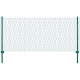 Siatka ogrodzeniowa ze słupkami, stal, 25 x 0,75 m, zielony