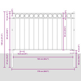 Element ogrodzenia ASSEN 170 x 130 cm Stal Szary