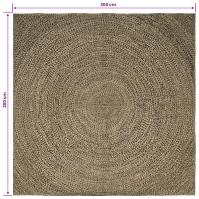 Dywany pokojowe Naturalny i czarny 200 x 200 cm Juta