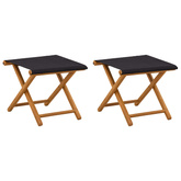 Fotel ogrodowy 2 pcs Lite Drewno Eukaliptusowe Czarny