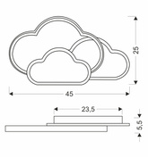 Lampa sufitowa LED Chmurki plafon 24W 2800–6500K  z pilotem biały klosz regulacja barwy światła pokój dziecięcy salon