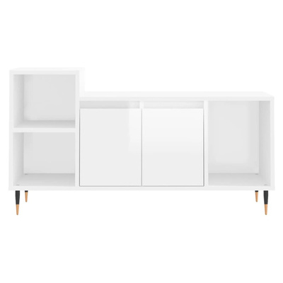 vidaXL Szafka pod TV, wysoki połysk, biała, 100x35x55 cm