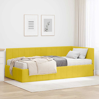 Rama Łóżka Narożnego z Materacem 2 szt. Żółty 100 x 200 cm