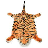 vidaXL Pluszowy dywanik - tygrys, 144 cm, brązowy