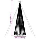 vidaXL Stożkowa choinka z lampek, 688 zimnych białych LED, 300 cm
