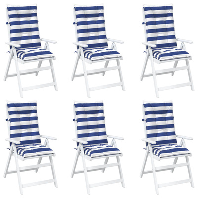 Poduszka na zewnątrz 6 pcs Niebieski i biały 120 x 50 x 7 cm
