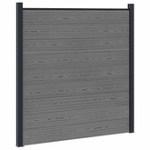 Zestaw ogrodzeniowy 5 szt. 872 x 186 cm WPC i aluminium Szary