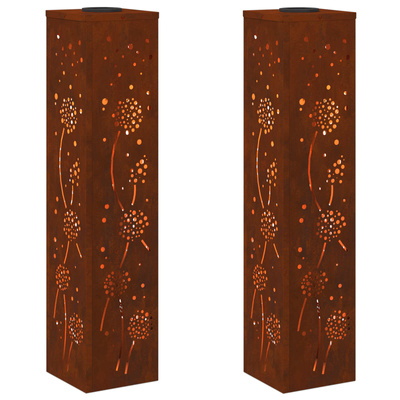 Słoneczna LED lampa na ścieżkę 2 pcs Rdzawy