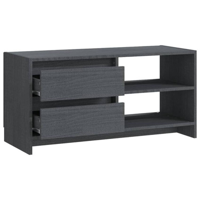 vidaXL Szafka pod TV, szara, 80x31x39 cm, drewno sosnowe