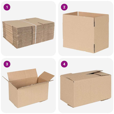 Pudełko składane 50 pcs Naturalny 24 x 13 x 13 cm Tektura
