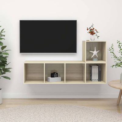 2-cz. zestaw szafek TV, dąb sonoma, materiał drewnopochodny