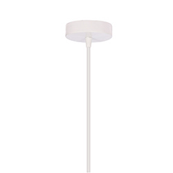 Lampa wisząca z abażurem Nuget biała z kremowym abażurem do jadalni